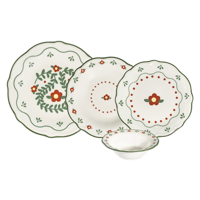 Hermia Marcelin Fulya 24 Ytkm Juego de cena de porcelana multicolor